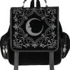 Czarny plecak kostka CRESCENT kwadratowy z haftem księżyca-Restyle New