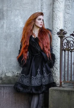DARK ALTAR ROZKLOSZOWANY PŁASZCZ ZIMOWY z nadrukiem-Restyle Sale