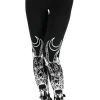 DEMONIC CAT LEGGINGS Czarne gotyckie legginsy, getry bawełniane-Restyle Clearance