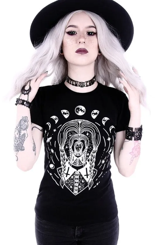 Dopasowana Damska koszulka z Wednesday Addams t-shirt "TRIPPIN WEDNESDAY"-Restyle Hot