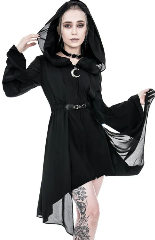 Długa bluza z woalem DARK FAY-Restyle Online