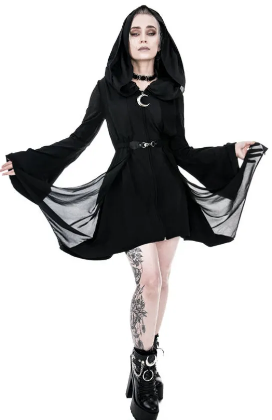 Długa bluza z woalem DARK FAY-Restyle Online