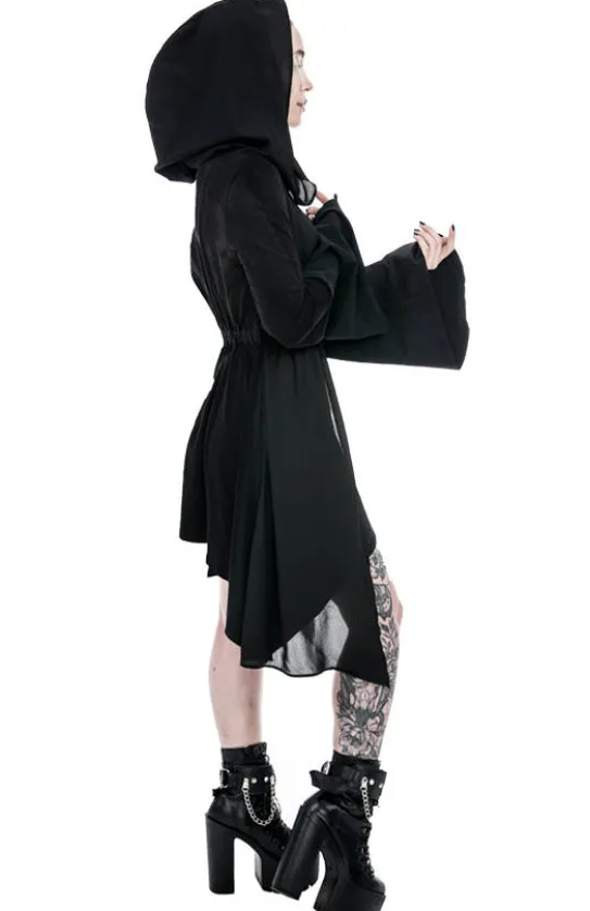 Długa bluza z woalem DARK FAY-Restyle Online