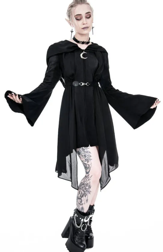 Długa bluza z woalem DARK FAY-Restyle Online