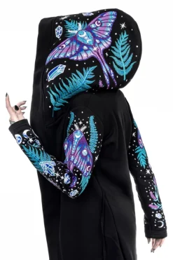 ENCHANTED FOREST HOODIE Bluza z haftem ćma i paproć-Restyle Best