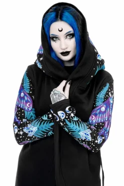 ENCHANTED FOREST HOODIE Bluza z haftem ćma i paproć-Restyle Best