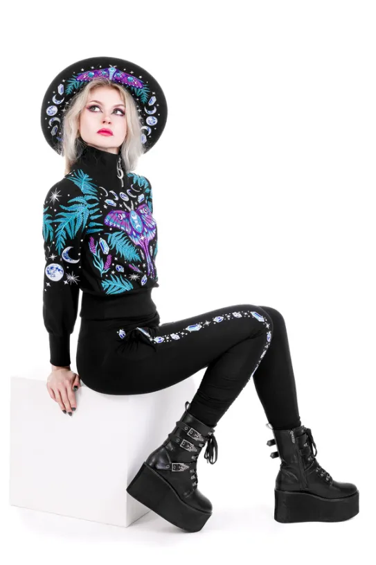 ENCHANTED FOREST Spodnie dresowe modelujące z haftem-Restyle Discount