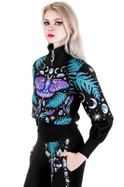 ENCHANTED FOREST SWEATSHIRT Krótka bluza z haftem-Restyle New