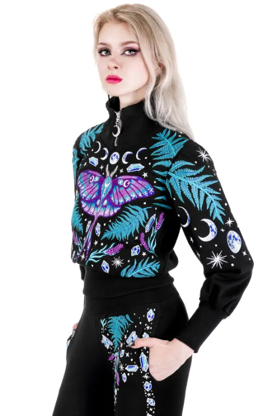 ENCHANTED FOREST SWEATSHIRT Krótka bluza z haftem-Restyle New