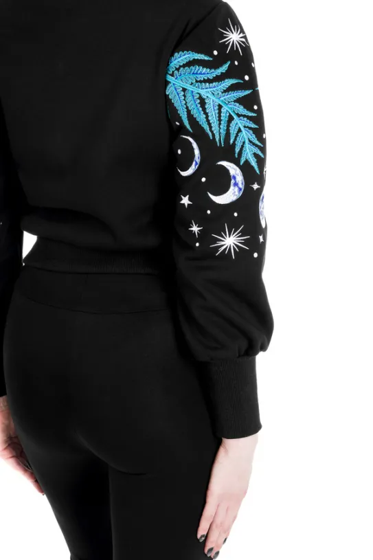 ENCHANTED FOREST SWEATSHIRT Krótka bluza z haftem-Restyle New