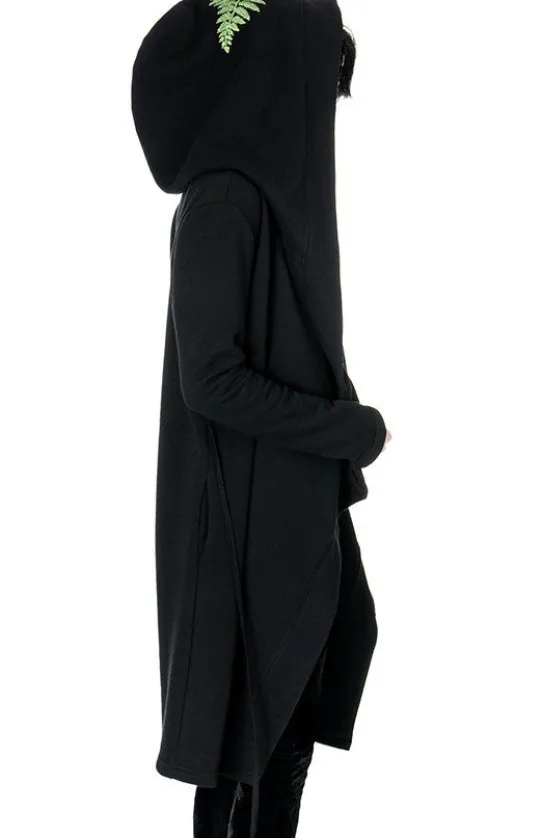 FOREST WITCH haft paproć Długa, gotycka bluza z paprocią-Restyle New