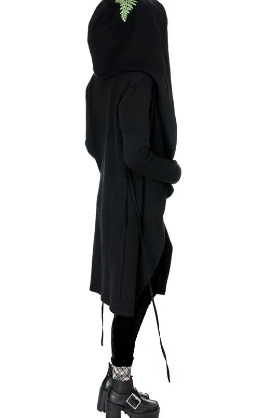 FOREST WITCH haft paproć Długa, gotycka bluza z paprocią-Restyle New