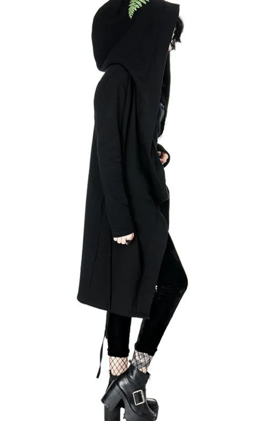 FOREST WITCH haft paproć Długa, gotycka bluza z paprocią-Restyle New