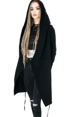 FOREST WITCH haft paproć Długa, gotycka bluza z paprocią-Restyle New