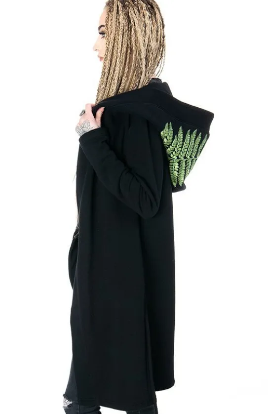 FOREST WITCH haft paproć Długa, gotycka bluza z paprocią-Restyle New