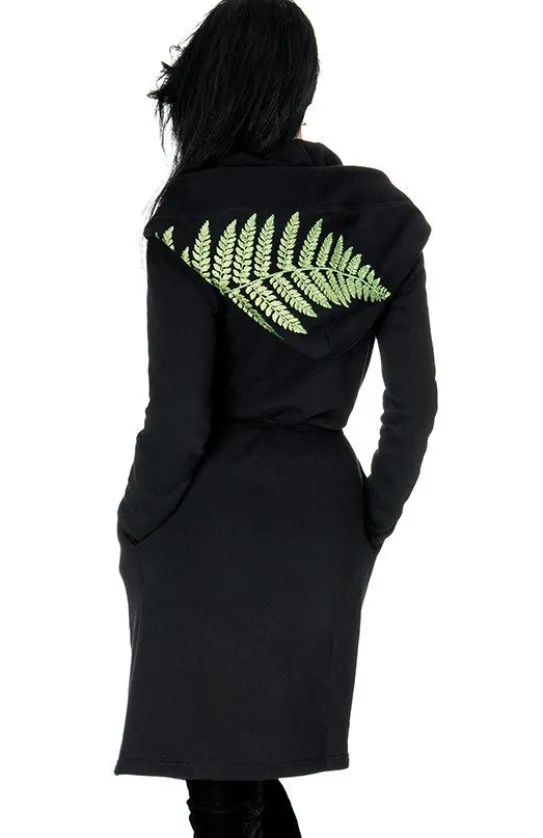 FOREST WITCH haft paproć Długa, gotycka bluza z paprocią-Restyle New