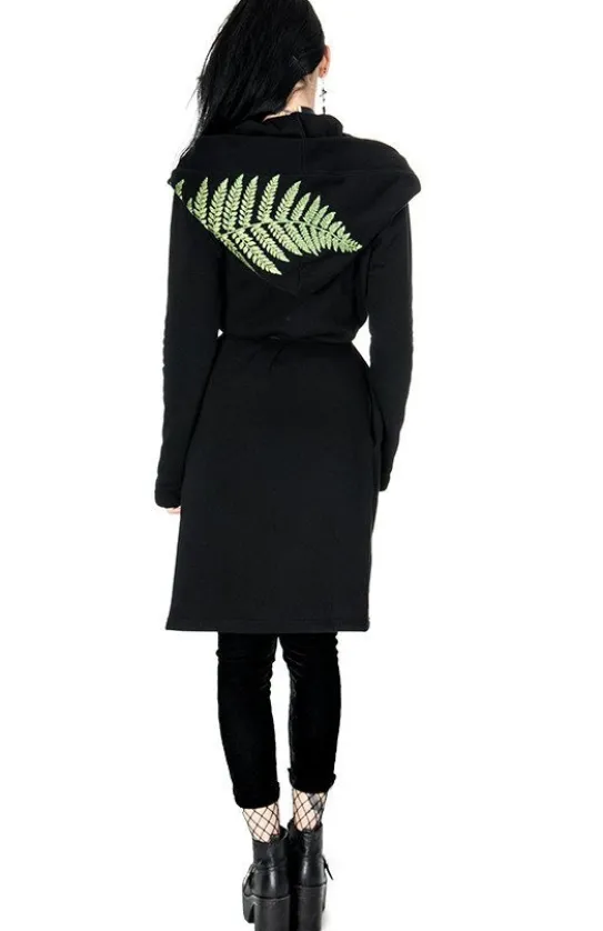 FOREST WITCH haft paproć Długa, gotycka bluza z paprocią-Restyle New