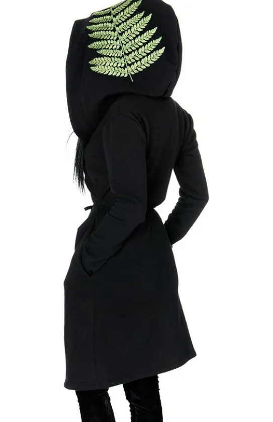 FOREST WITCH haft paproć Długa, gotycka bluza z paprocią-Restyle New