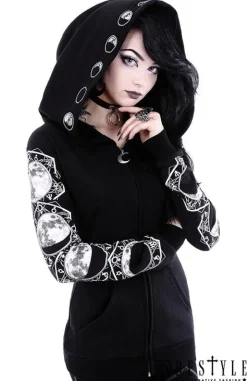 Gotycka bluza Fazy księżyca, obszerny kaptur "LUNAR HOODIE"-Restyle Best