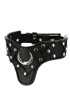 Gotycka obroża z księżycem COLLAR MOON HARNESS-Restyle Online
