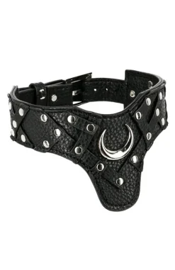Gotycka obroża z księżycem COLLAR MOON HARNESS-Restyle Online