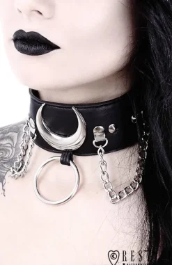 Gotycka obroża z księżycem "IRON MOON COLLAR"-Restyle Sale