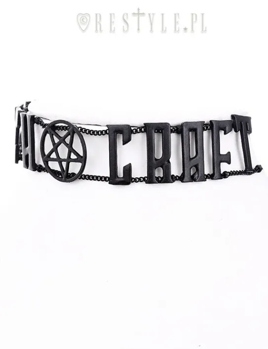 Gotycka obroża z napisem "WITCHCRAFT BLACK CHAIN COLLAR"-Restyle New