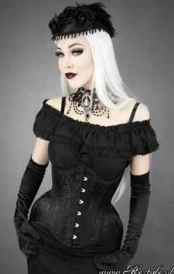 Gotycki gorset mocno modelujący talię „WH BROCADE UNDERBUST"-Restyle Fashion