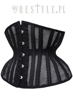 Gotycki gorset z siatki mocno modelujący "CU2 Black Mesh Underbust”-Restyle Outlet
