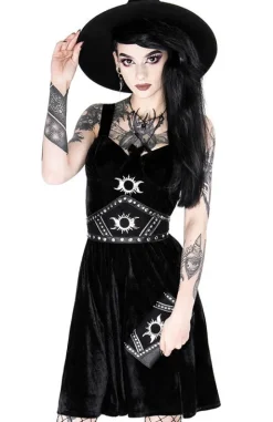 Gotycki Pasek na talię TRIPLE GODDESS zamszowy-Restyle Outlet