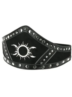 Gotycki Pasek na talię TRIPLE GODDESS zamszowy-Restyle Outlet