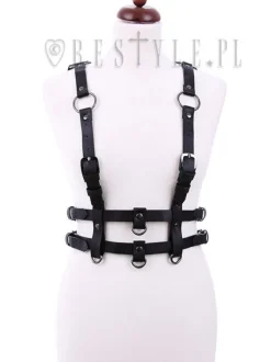 Gotycki Pasek na talię, uprząż , Czarny "PENTAGRAM HARNESS BELT"-Restyle Fashion