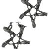 Gotyckie srebrne kolczyki Miotły czarownicy BROOM PENTAGRAM-Restyle Online