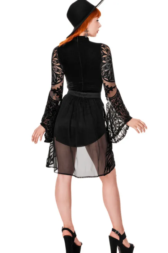 Grand Rose Floaty Skirt spódnica z siateczką i gotycką rozetą-Restyle Sale