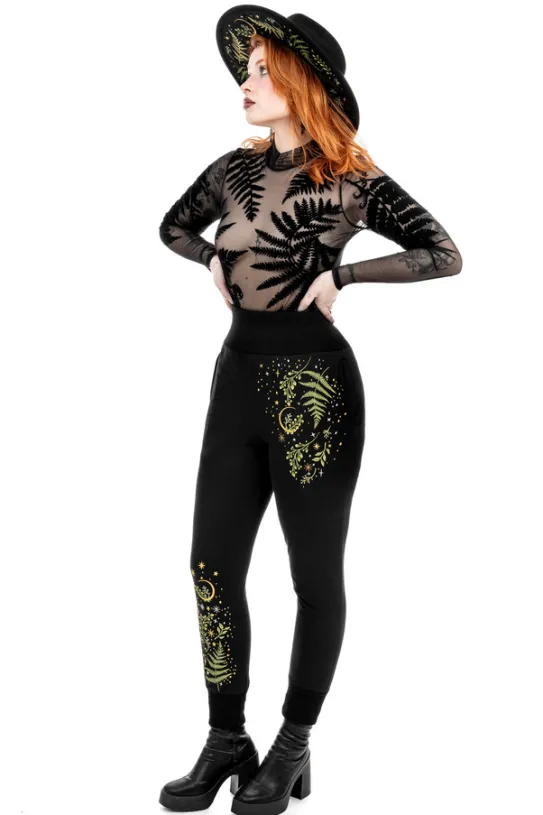 HERBAL SWEATPANTS Spodnie dresowe modelujące z haftem-Restyle Discount