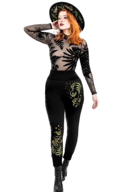 HERBAL SWEATPANTS Spodnie dresowe modelujące z haftem-Restyle Discount