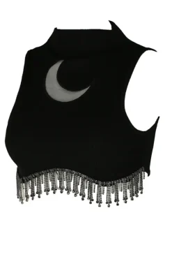 JASMIN CRESCENT TOP Krótki top z koralikami-Restyle Online