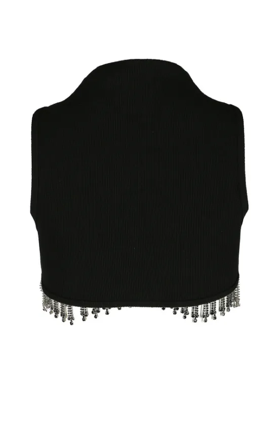JASMIN CRESCENT TOP Krótki top z koralikami-Restyle Online