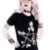 Klasyczny damski t-shirt z pentagramem z różami "ROSE PENTAGRAM"-Restyle Fashion