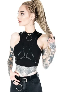 Krótki top z harnessem i obrożą VILLAIN TOP-Restyle Sale