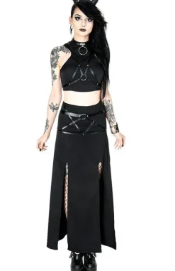 Krótki top z harnessem i obrożą VILLAIN TOP-Restyle Sale