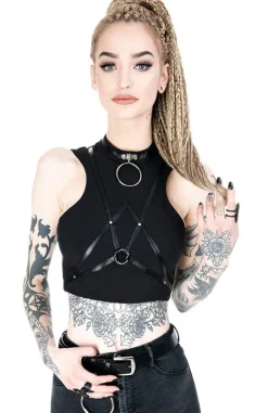 Krótki top z harnessem i obrożą VILLAIN TOP-Restyle Sale