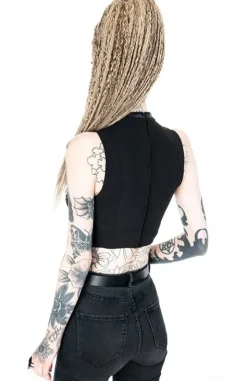 Krótki top z harnessem i obrożą VILLAIN TOP-Restyle Sale
