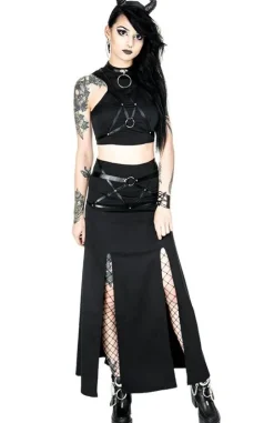 Krótki top z harnessem i obrożą VILLAIN TOP-Restyle Sale