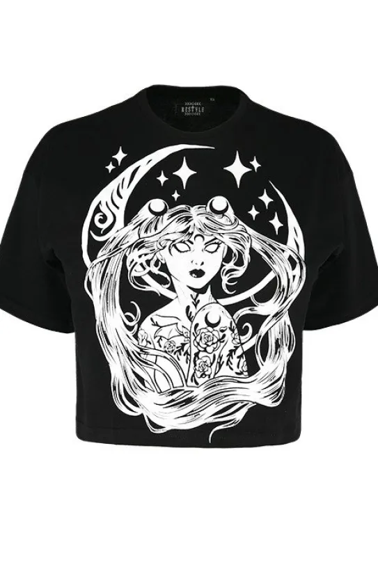 Krótki T-shirt z nadrukiem SAILOR MOON Crop top-Restyle Best