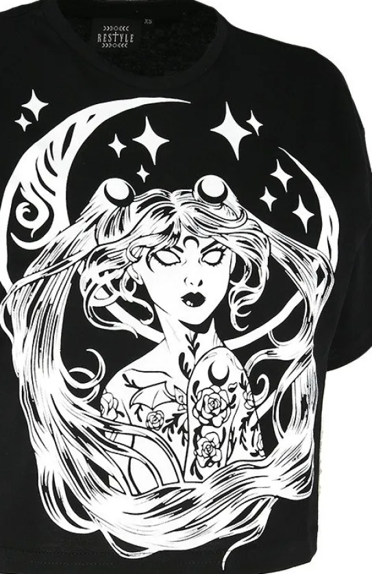 Krótki T-shirt z nadrukiem SAILOR MOON Crop top-Restyle Best