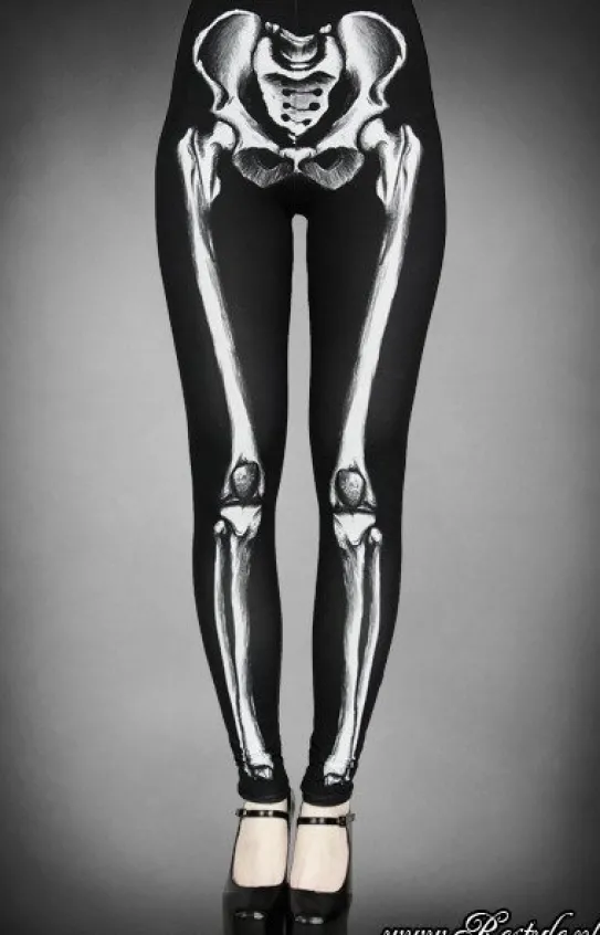 Legginsy szkielet z grafiką kości horror-Restyle Fashion