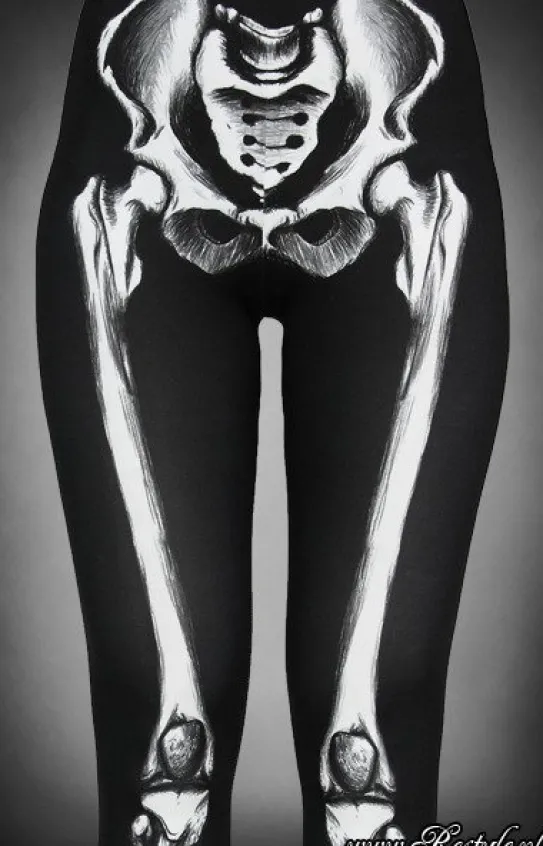 Legginsy szkielet z grafiką kości horror-Restyle Fashion