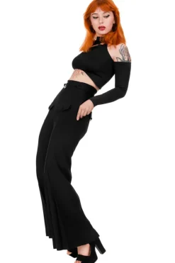 LORETTA Spodnie z bardzo wysokim stanem, Dzwony z księżycem-Restyle Best