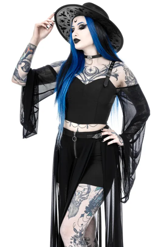 MIDNIGHT VEIL LONG SLEEVE TOP-Restyle Outlet